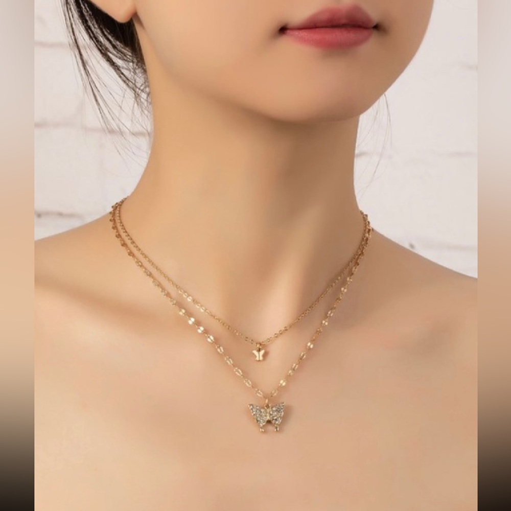 Gold Butterfly Pendant Necklace
